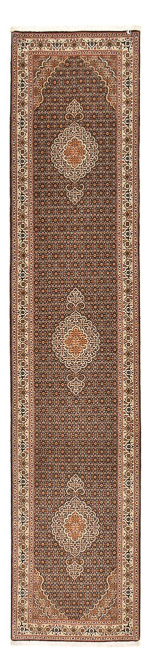 Runner Persisk matta - Tabriz - Royal - 392 x 67 cm - mörk beige