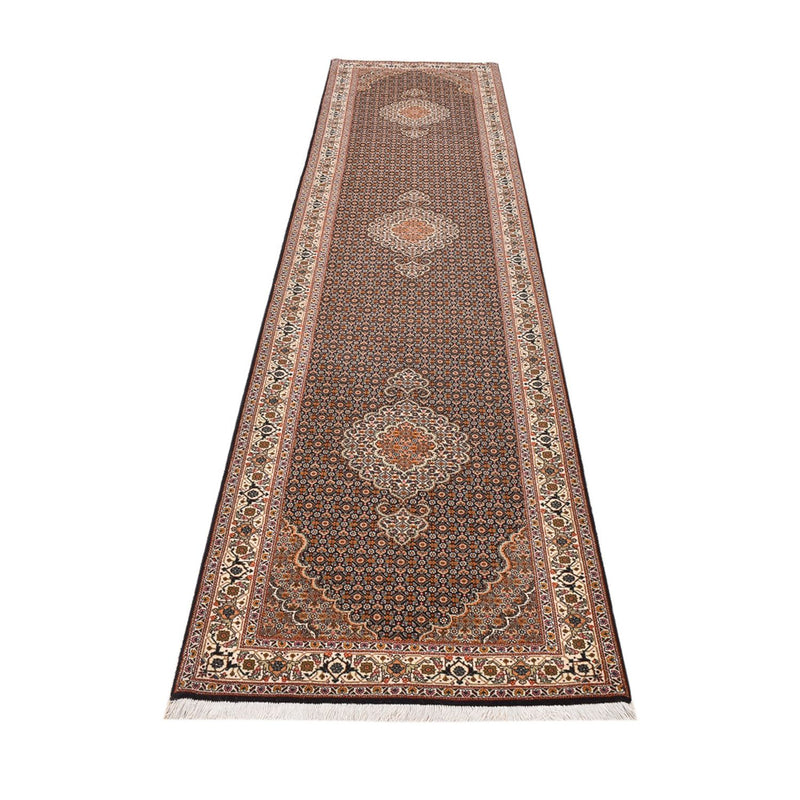 Runner Persisk matta - Tabriz - Royal - 392 x 67 cm - mörk beige