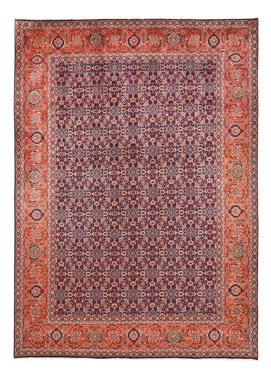 Persisk matta - Tabriz - Royal - 373 x 278 cm - bordeaux röd
