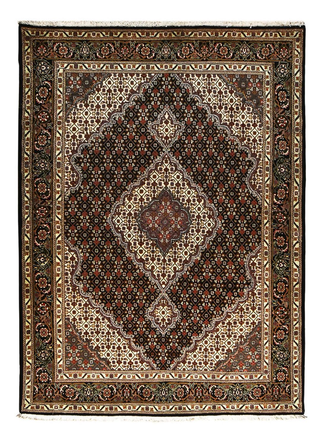 Persisk matta - Tabriz - Royal - 210 x 152 cm - mörkbrun