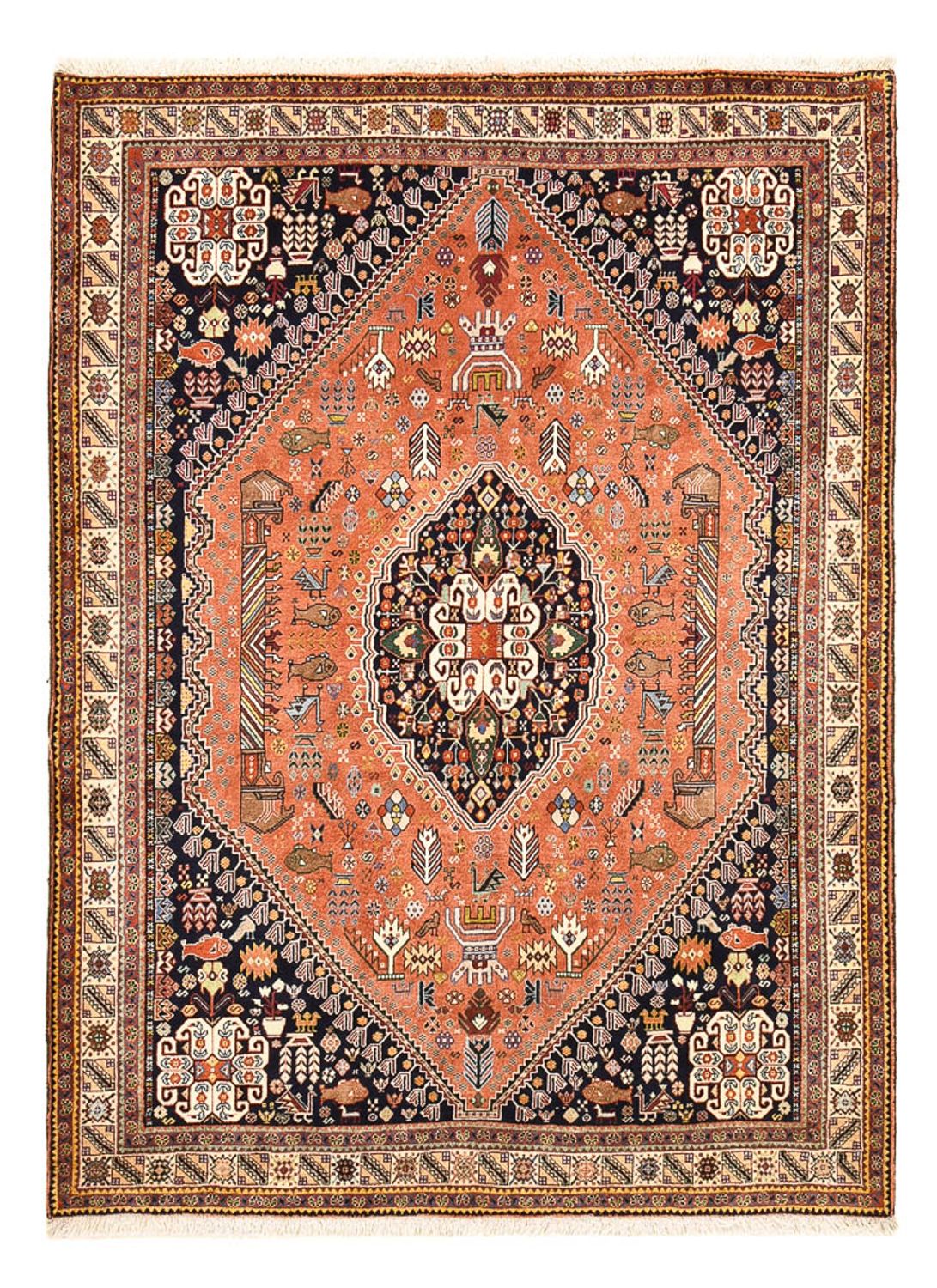 Gabbeh-matta - Kashkuli Persiska - 202 x 152 cm - ljusröd