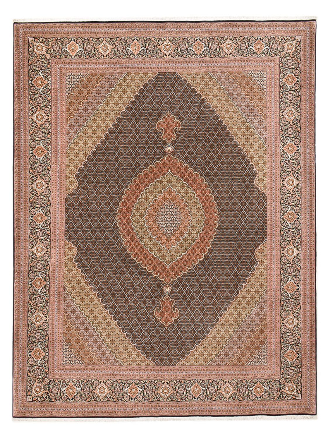 Persisk matta - Tabriz - Royal - 394 x 302 cm - mörk beige