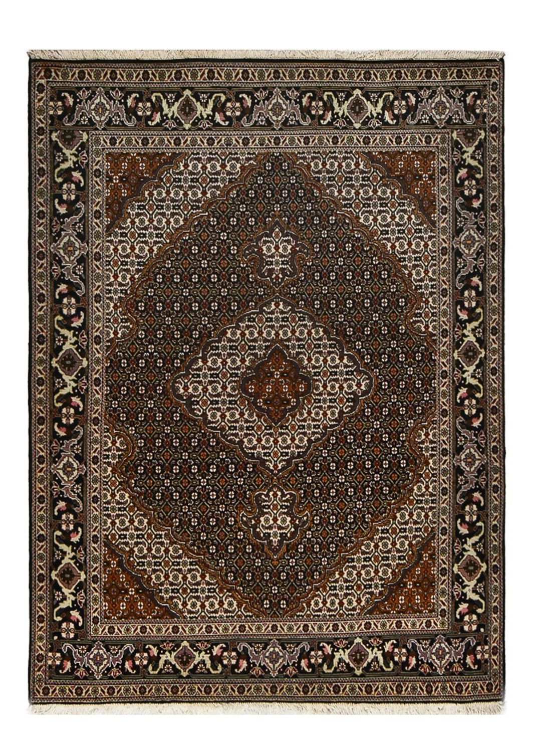 Persisk matta - Tabriz - Royal - 198 x 148 cm - mörkbrun