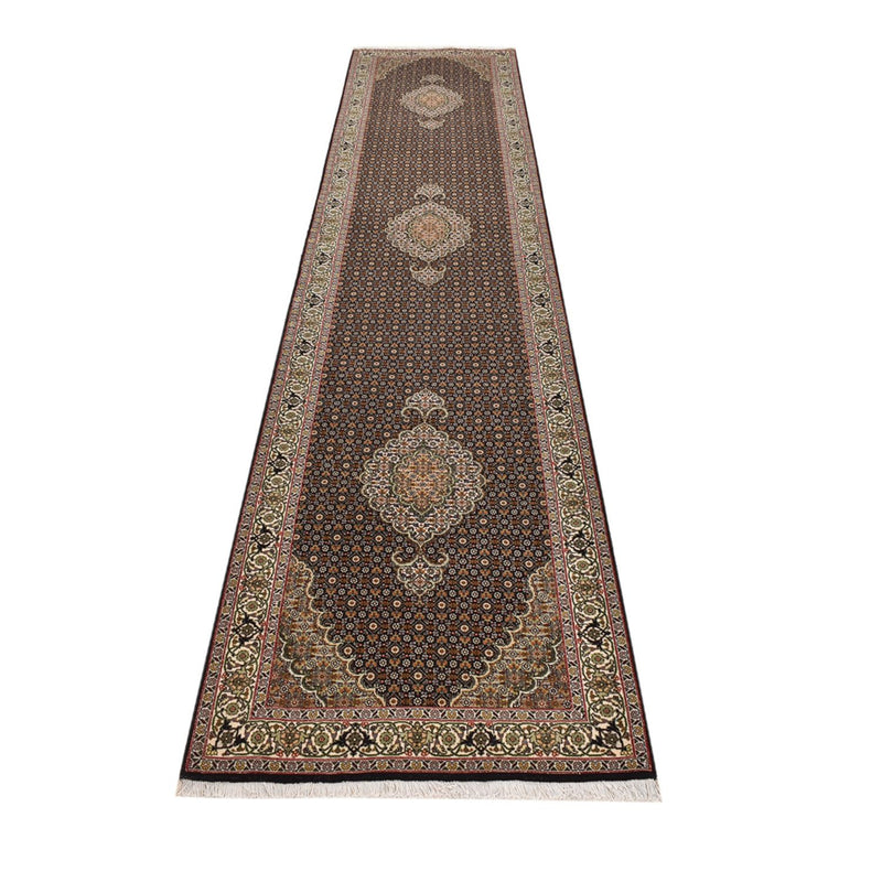 Runner Persisk matta - Tabriz - Royal - 393 x 82 cm - mörk beige
