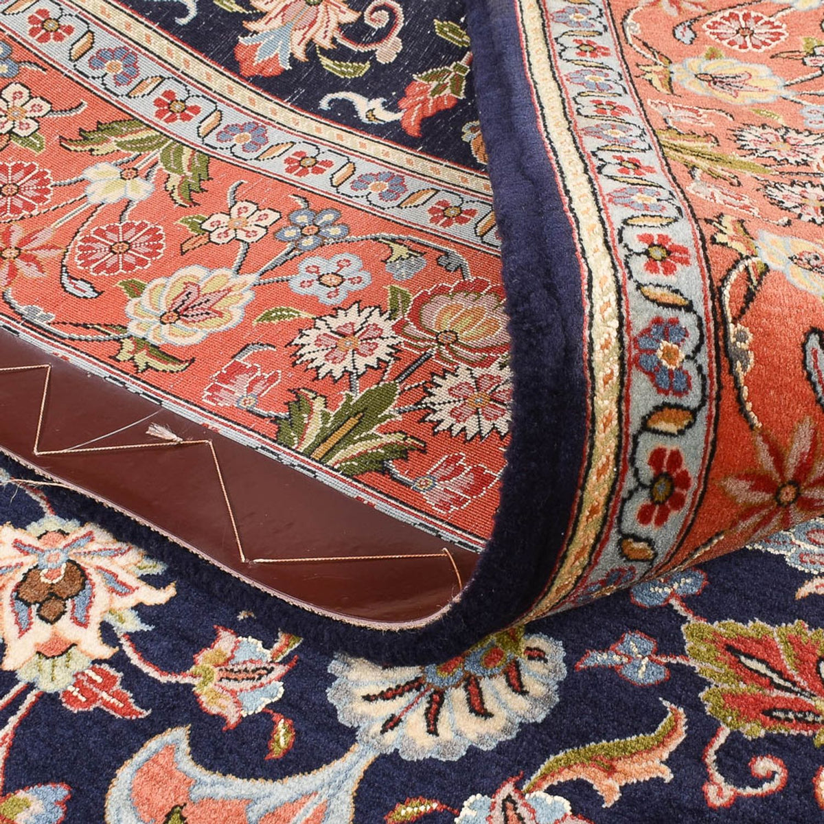 Persisk matta - Ghom - Kunglig - 202 x 141 cm - mörkblå