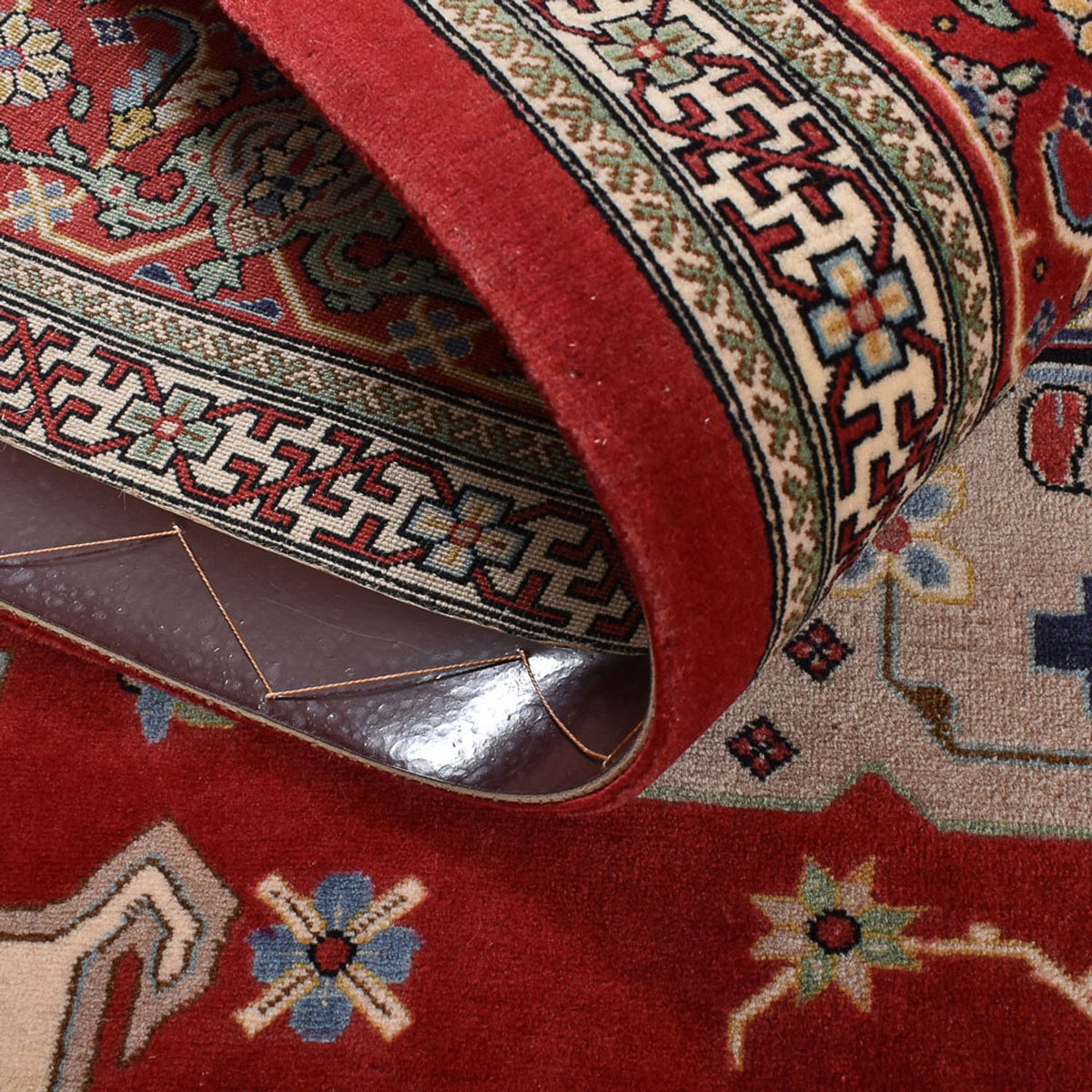 Persisk matta - Ghom - Kunglig - 204 x 132 cm - röd