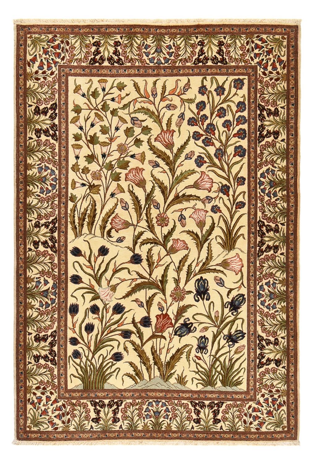 Persisk matta - Ghom - Kunglig - 202 x 136 cm - ljusbeige