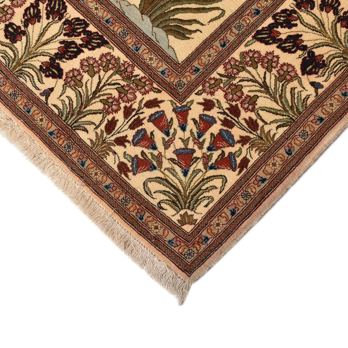Persisk matta - Ghom - Kunglig - 202 x 136 cm - ljusbeige