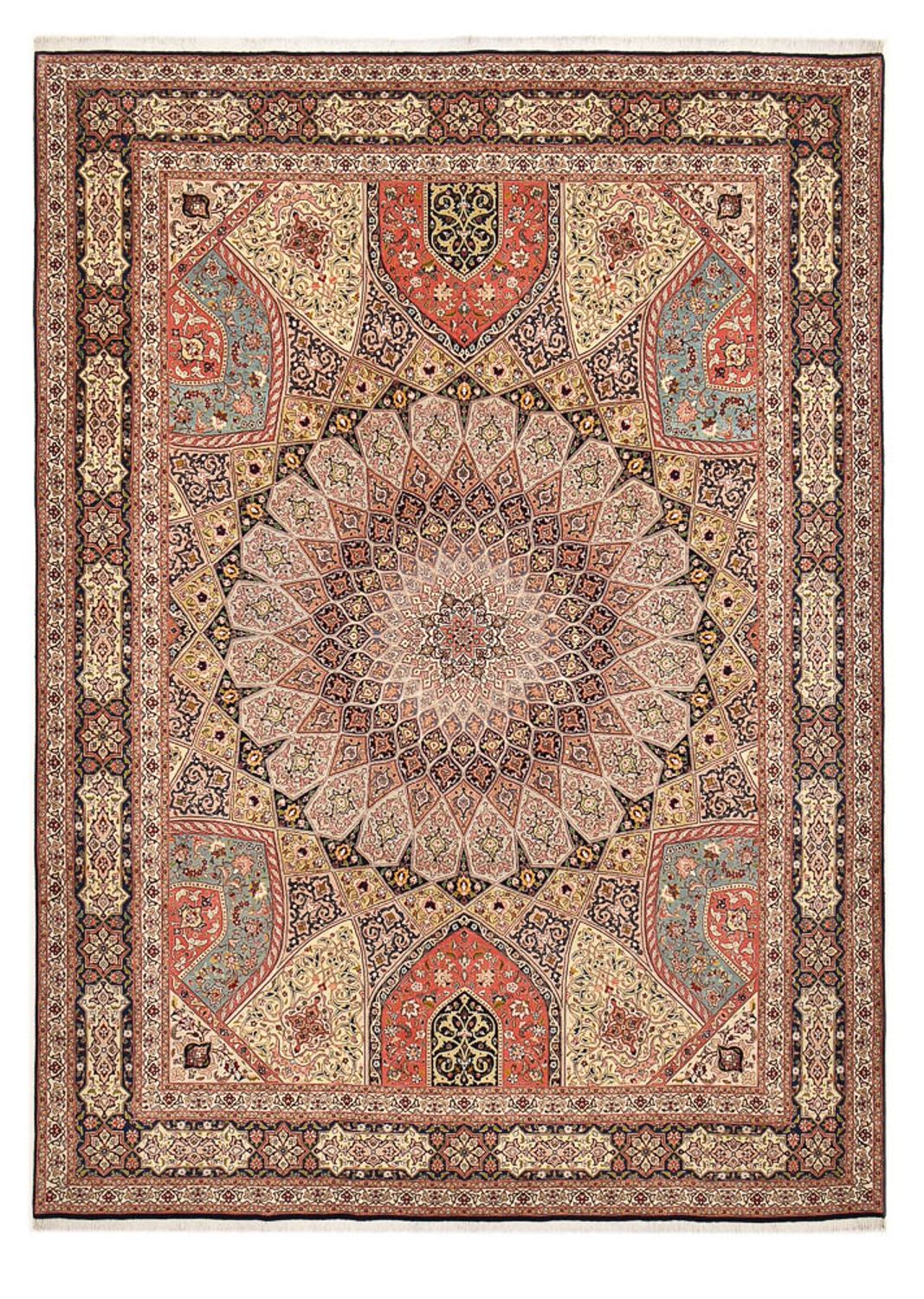 Persisk matta - Tabriz - Royal - 396 x 298 cm - mörk beige