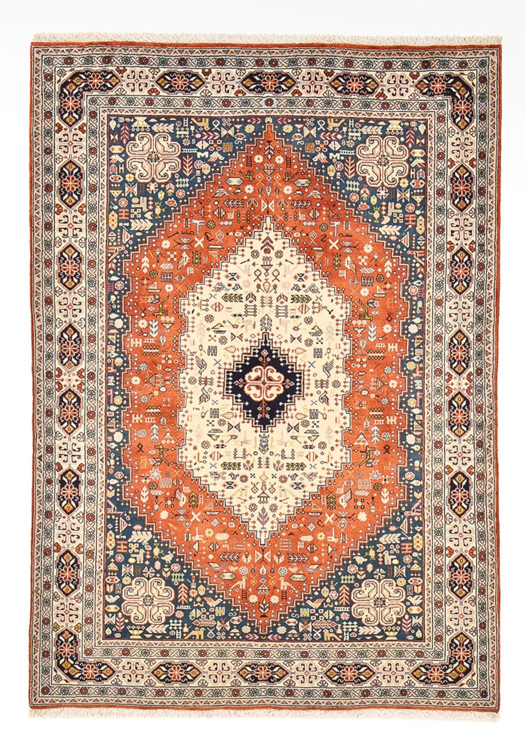 Gabbeh-matta - Kashkuli Persiska - 205 x 147 cm - flerfärgad