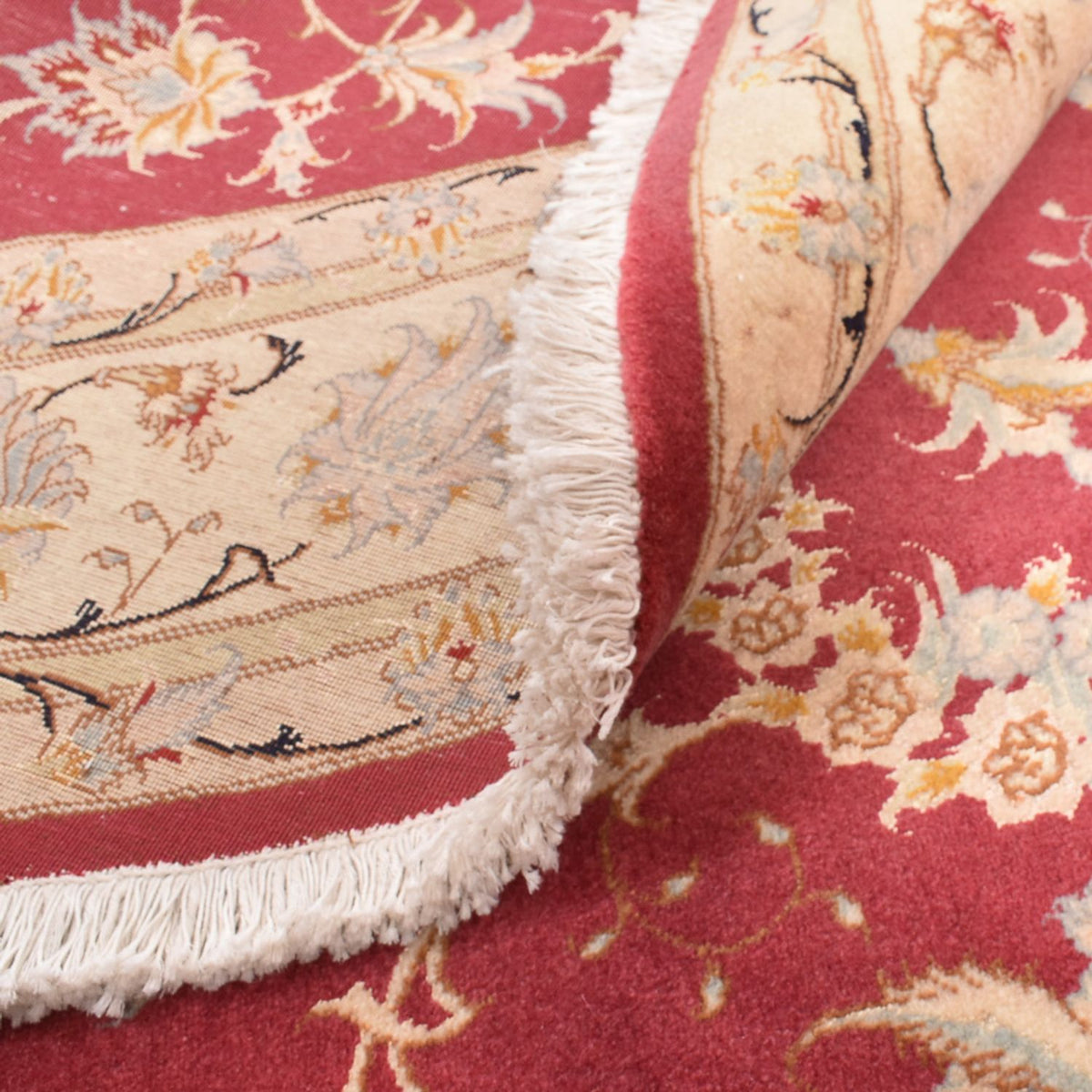 Persisk matta - Tabriz - Royal runt  - 200 x 200 cm - röd