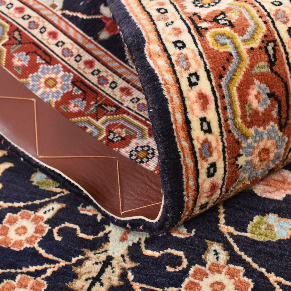 Persisk matta - Ghom - 105 x 70 cm - mörkblå