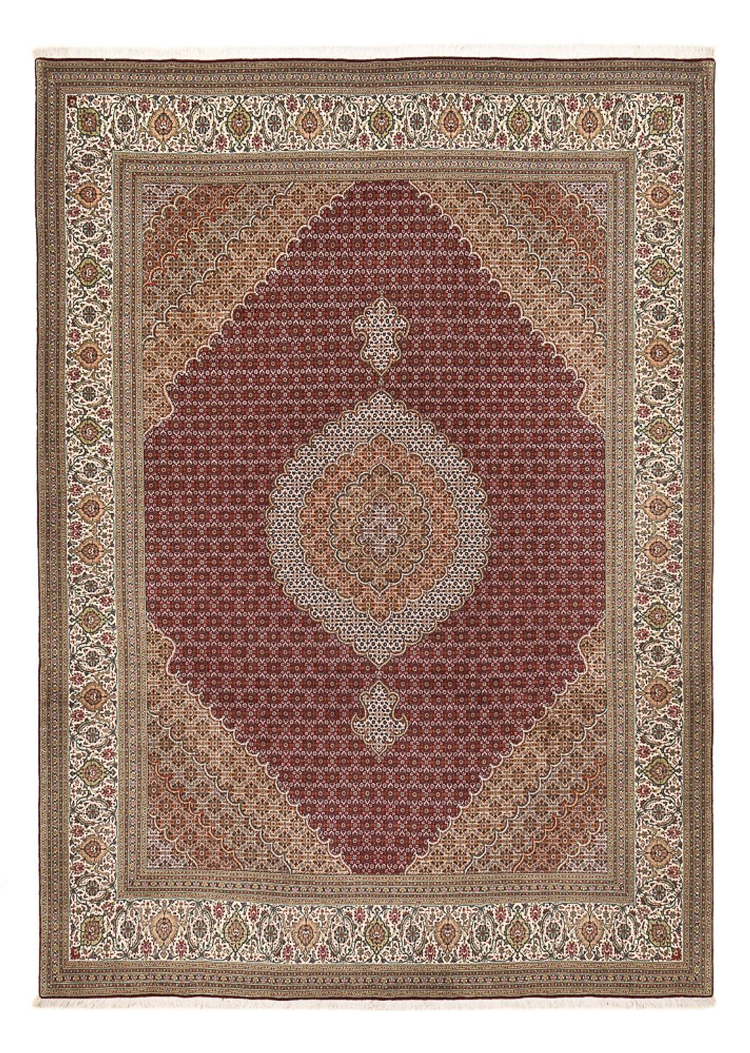 Persisk matta - Tabriz - Royal - 351 x 250 cm - bordeaux röd