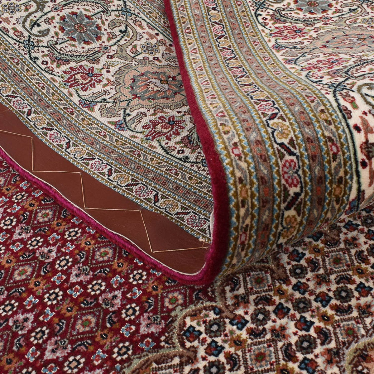 Persisk matta - Tabriz - Royal - 351 x 250 cm - bordeaux röd