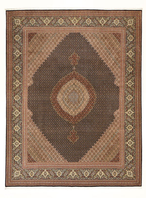Persisk matta - Tabriz - Royal - 400 x 300 cm - mörk kamel