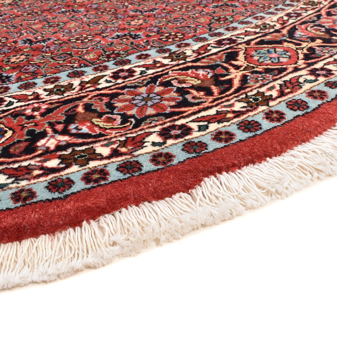 Persisk matta - Bijar runt  - 150 x 150 cm - mörkröd