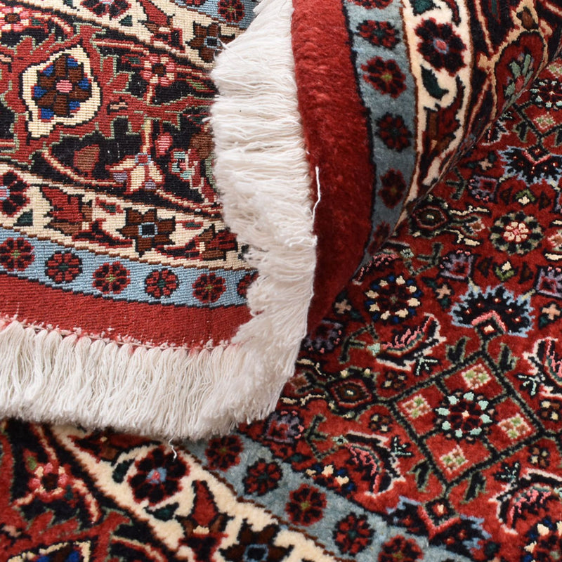 Persisk matta - Bijar runt  - 150 x 150 cm - mörkröd