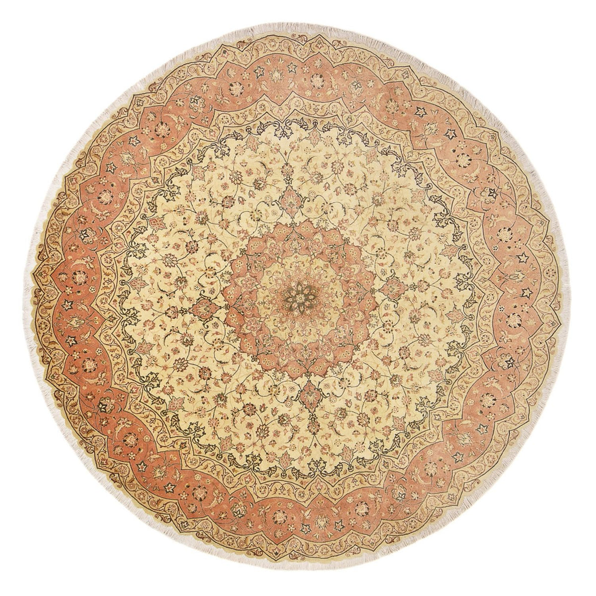 Persisk matta - Tabriz - Premium runt  - 310 x 310 cm - beige