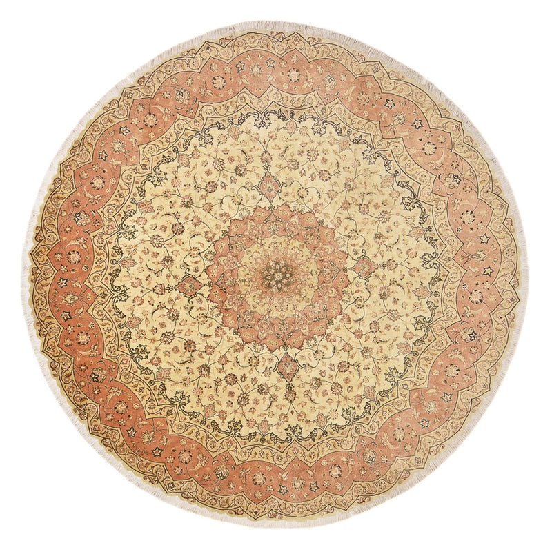 Persisk matta - Tabriz - Premium runt  - 310 x 310 cm - beige