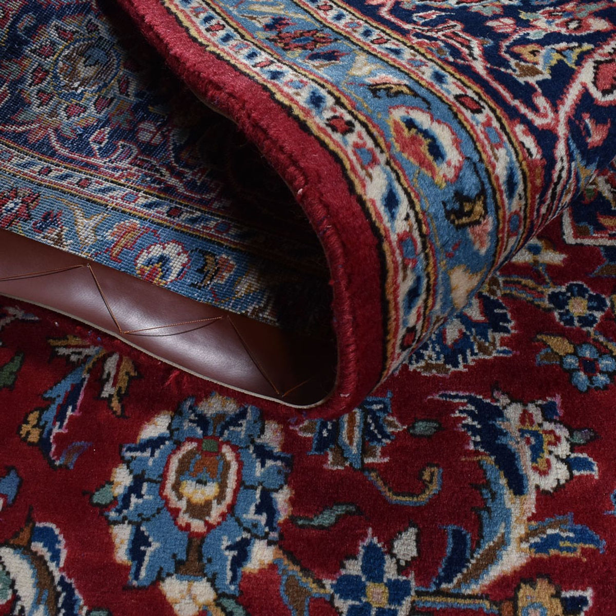 Persiska mattor - Keshan - 314 x 198 cm - mörkröd