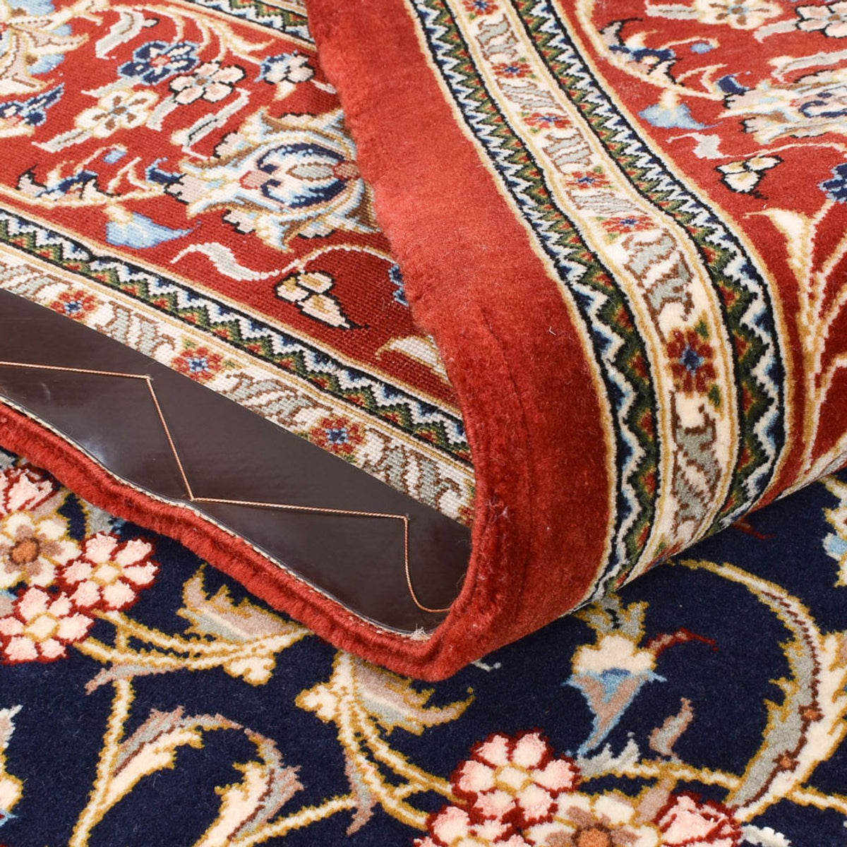 Persisk matta - Ghom - Kunglig - 204 x 133 cm - mörkblå