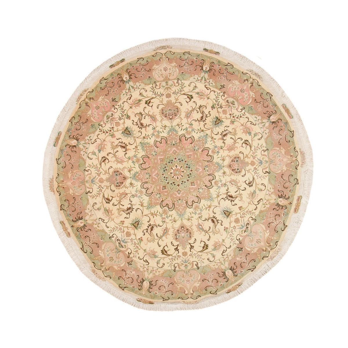 Persisk matta - Tabriz - Royal runt  - 150 x 150 cm - beige