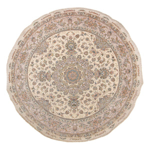 Persisk matta - Tabriz - Royal runt  - 303 x 303 cm - beige