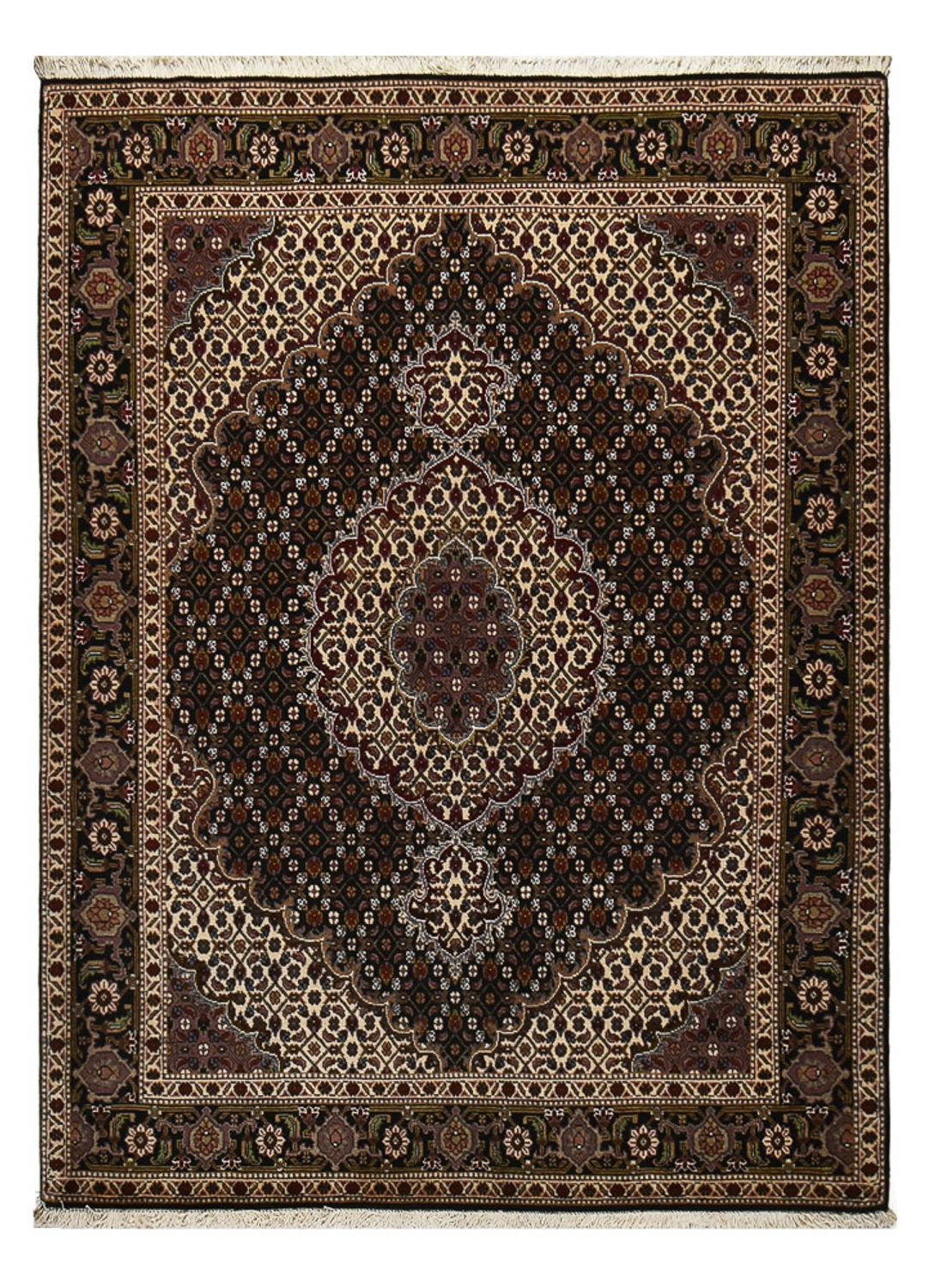 Persisk matta - Tabriz - Royal - 196 x 148 cm - mörkbrun