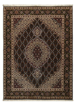 Persisk matta - Tabriz - Royal - 196 x 148 cm - mörkbrun