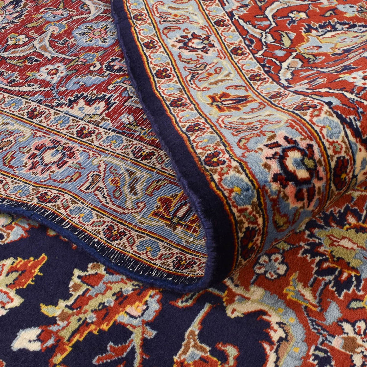 Persiska mattor - Keshan - 424 x 308 cm - mörkblå