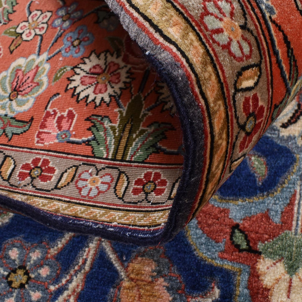 Persisk matta - Ghom - Kunglig - 208 x 137 cm - mörkblå