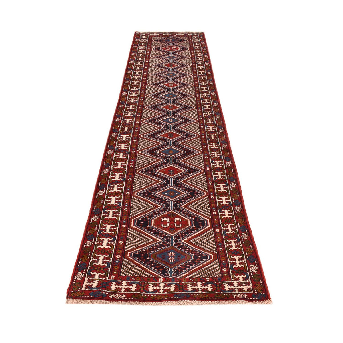 Runner Persisk matta - Nomadic - 388 x 92 cm - bordeaux röd