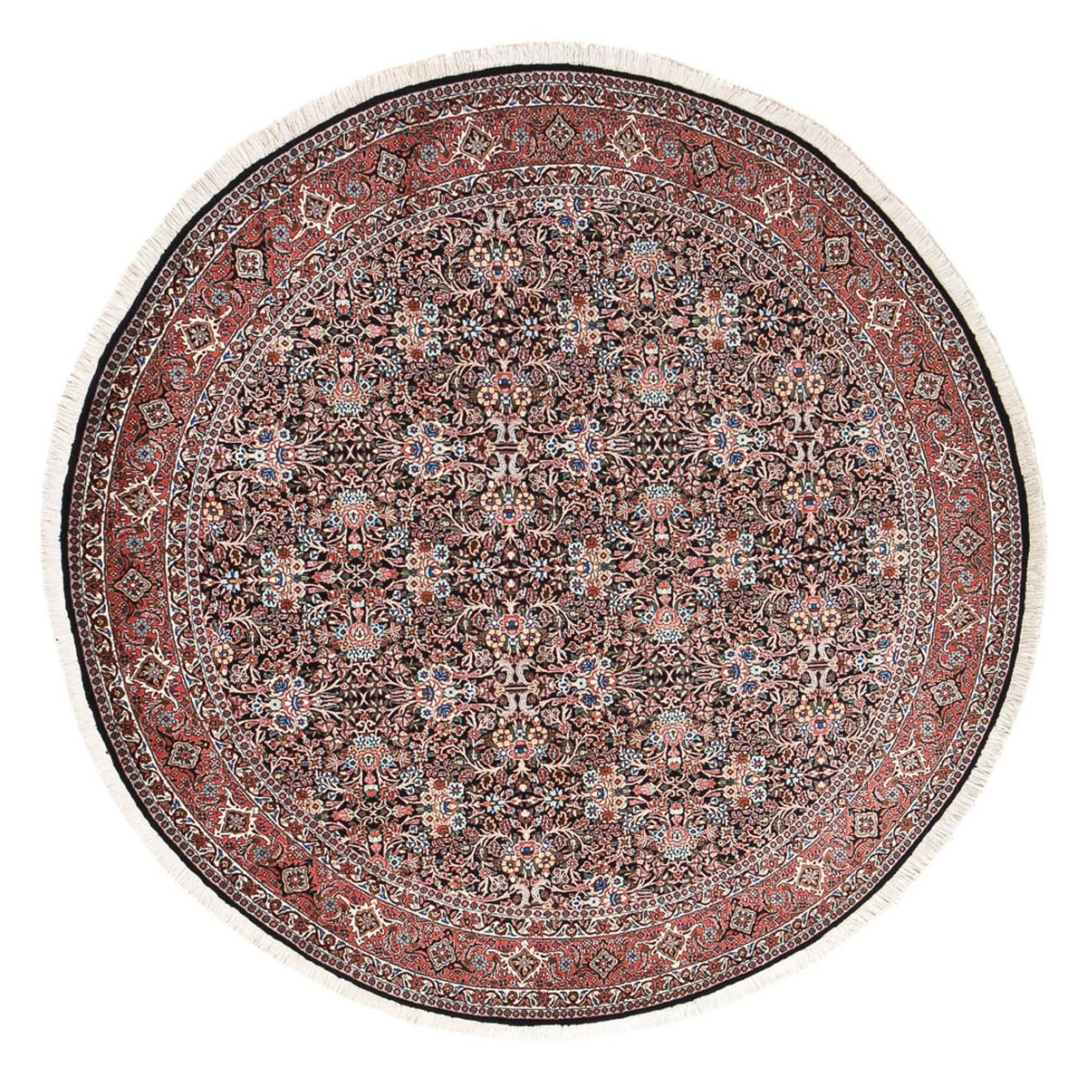 Persisk matta - Bijar - 240 x 240 cm - mörkröd
