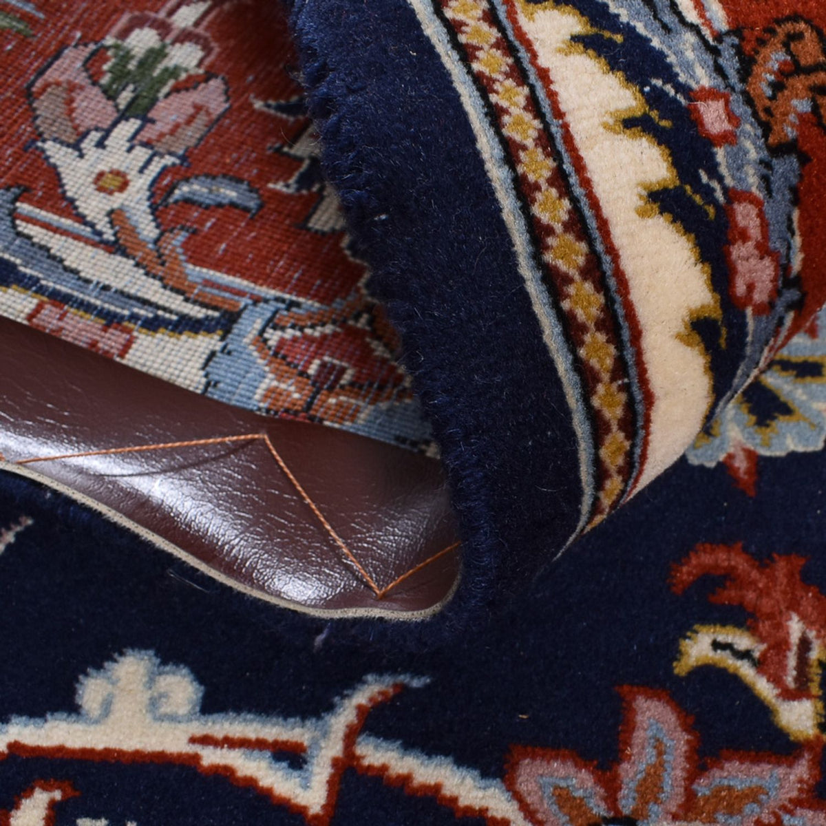 Persisk matta - Ghom - 212 x 146 cm - mörkblå