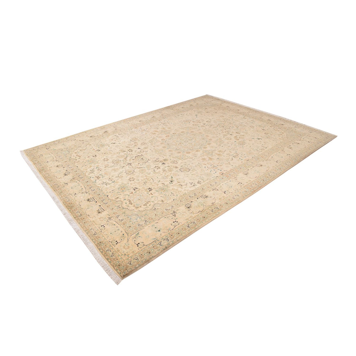 Persisk matta - Tabriz - Royal - 342 x 252 cm - ljusbeige