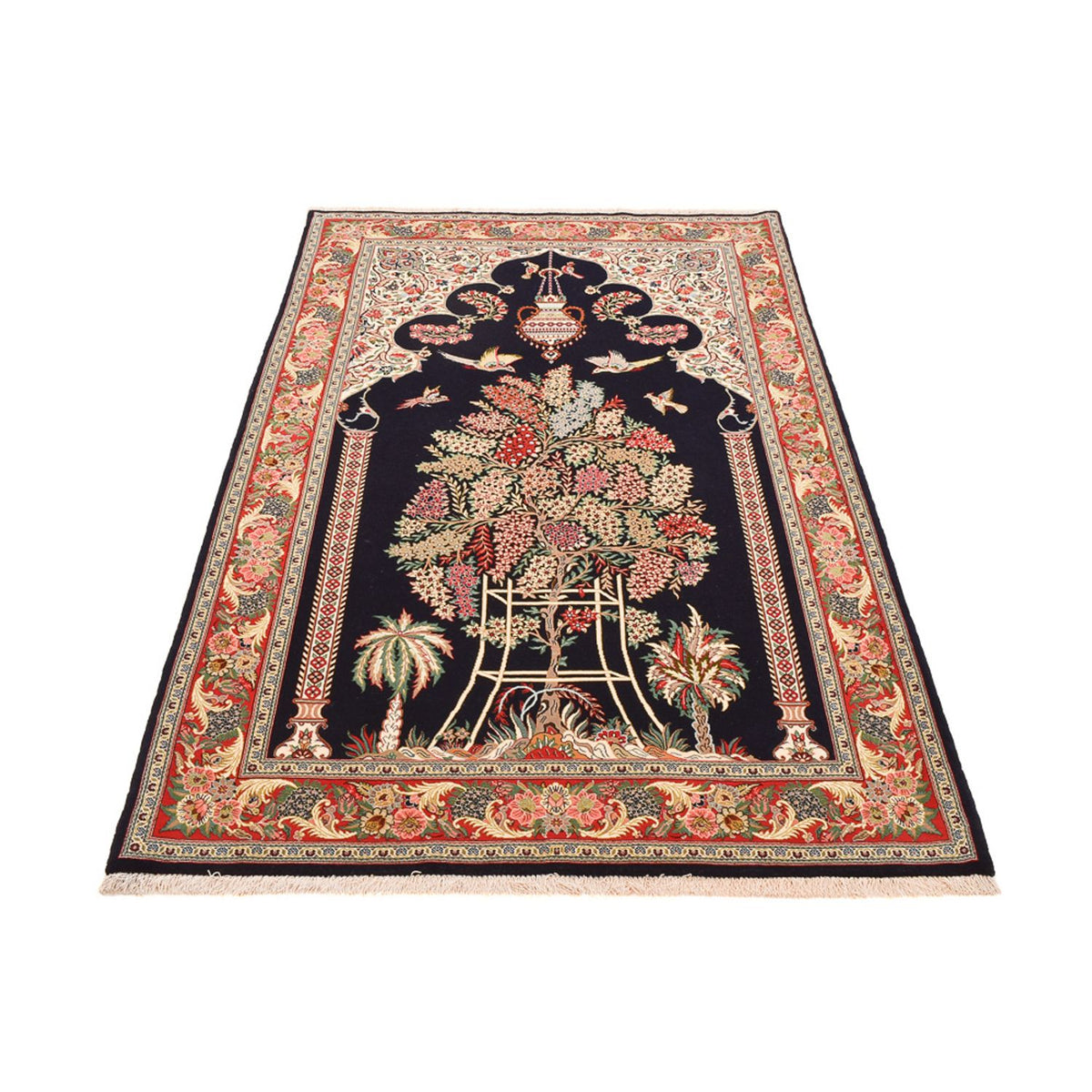 Persisk matta - Ghom - Kunglig - 218 x 135 cm - mörkblå