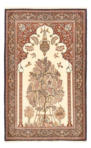 Persisk matta - Ghom - Kunglig - 204 x 132 cm - beige