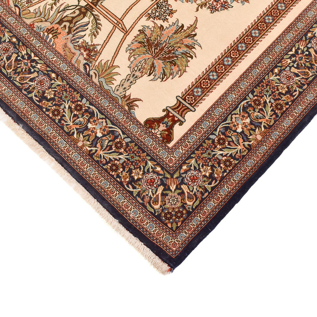 Persisk matta - Ghom - Kunglig - 204 x 132 cm - beige