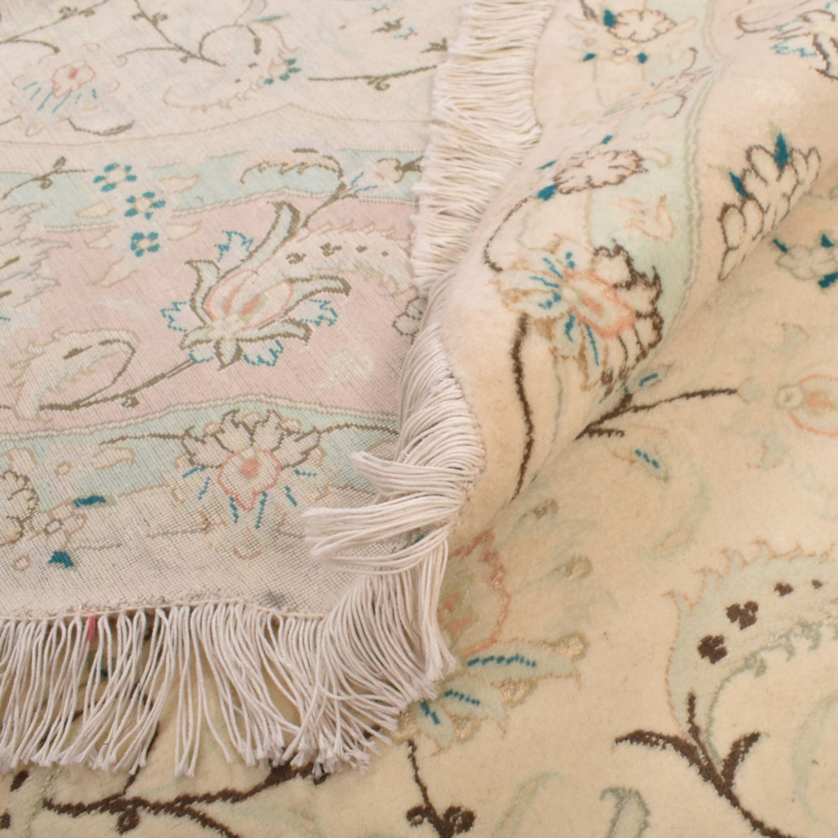 Persisk matta - Tabriz - Premium runt  - 200 x 200 cm - sand