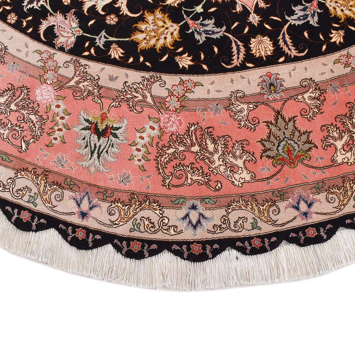 Persisk matta - Tabriz - Premium runt  - 250 x 250 cm - mörkblå