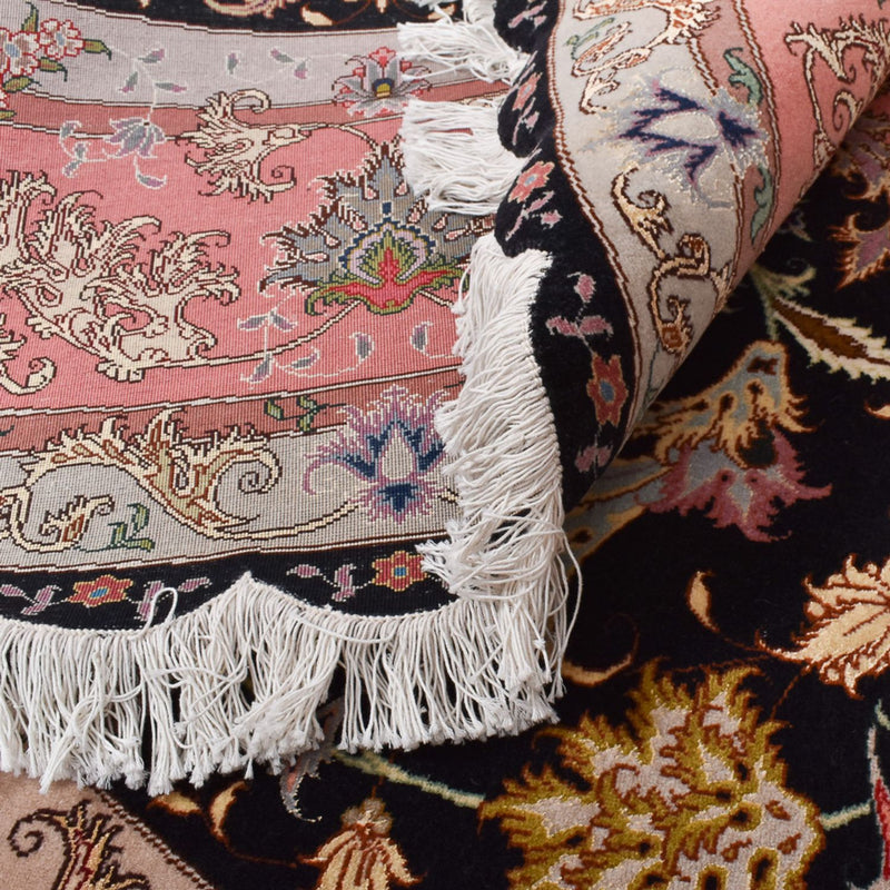 Persisk matta - Tabriz - Premium runt  - 250 x 250 cm - mörkblå