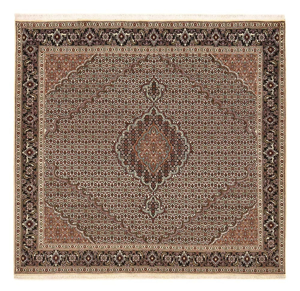 Persisk matta - Tabriz - Royal kvadrat  - 202 x 200 cm - brun