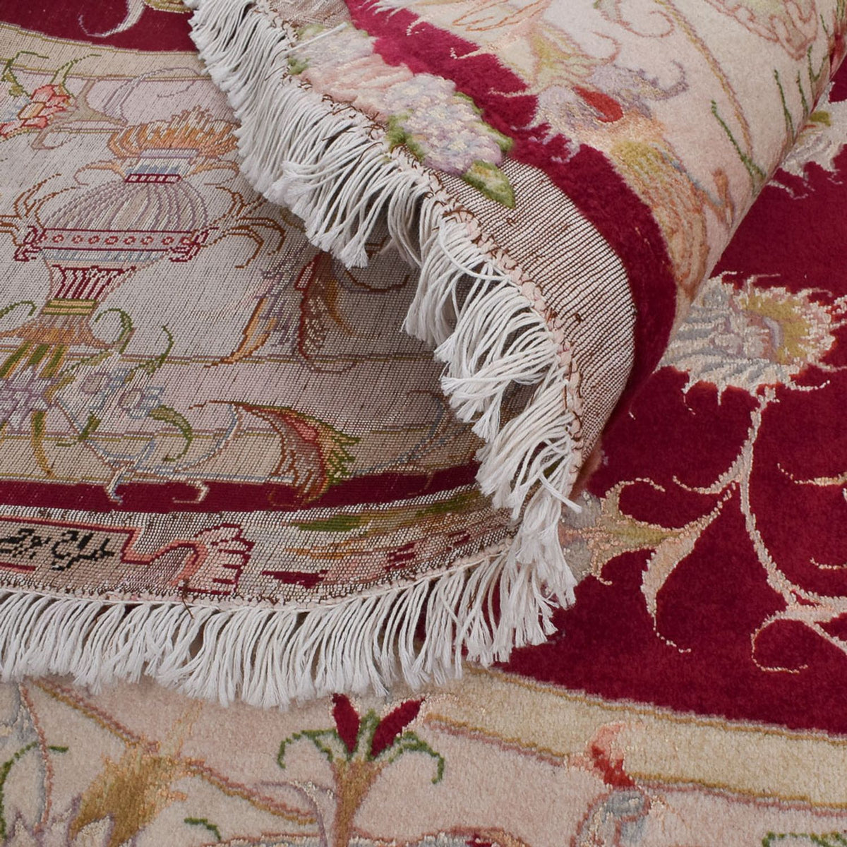 Persisk matta - Tabriz - Royal runt  - 245 x 245 cm - röd