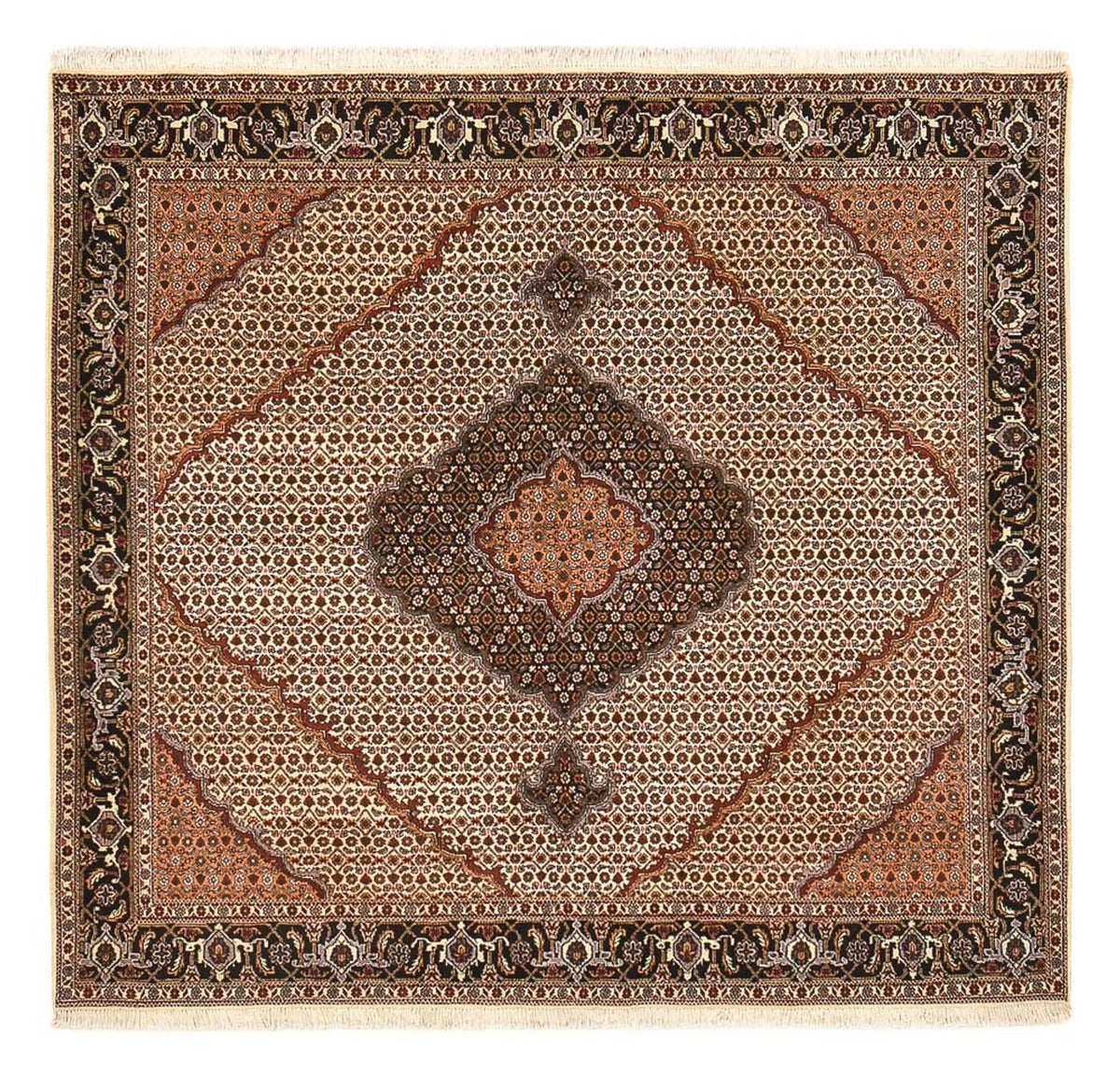 Persisk matta - Tabriz - Royal kvadrat  - 203 x 195 cm - mörk beige