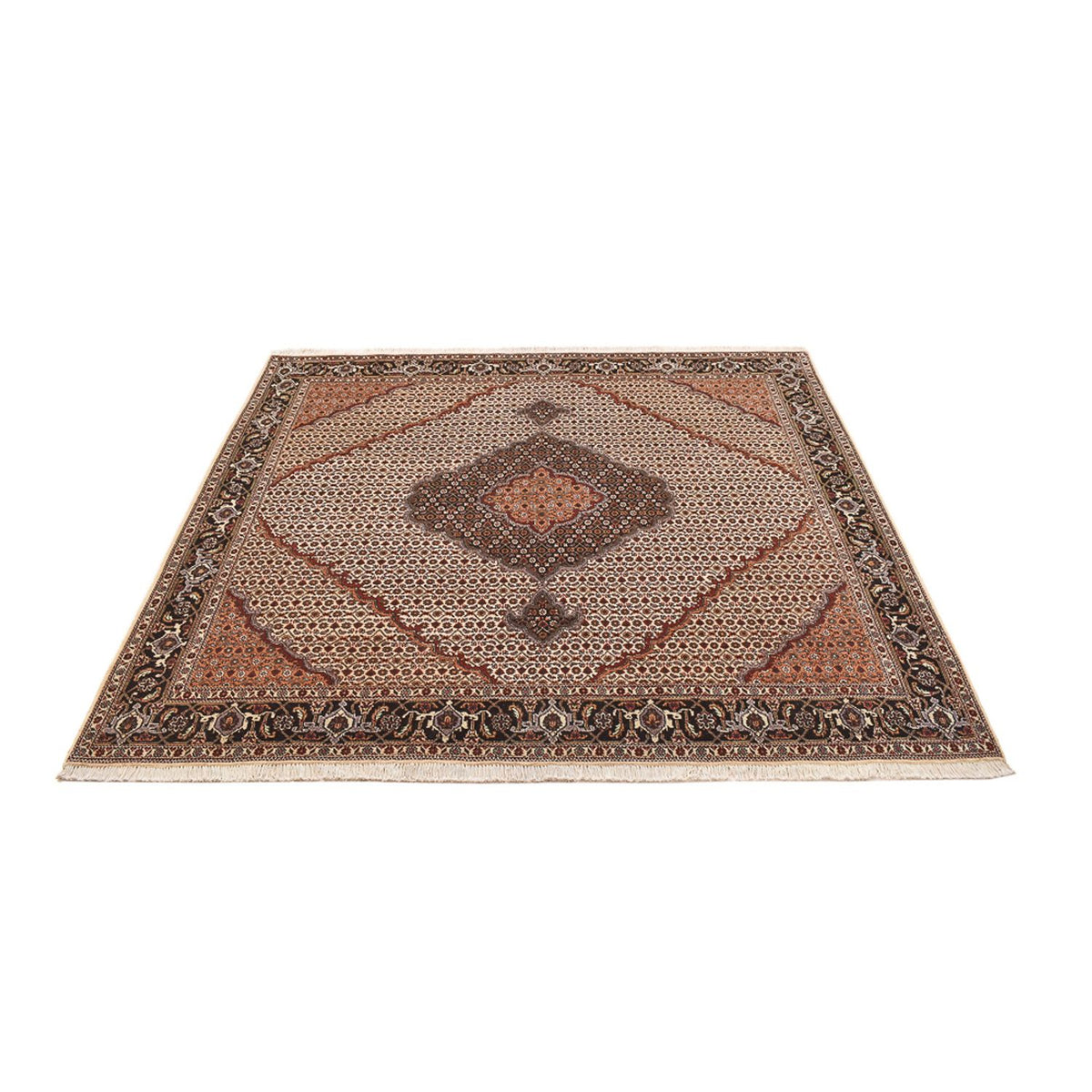 Persisk matta - Tabriz - Royal kvadrat  - 203 x 195 cm - mörk beige