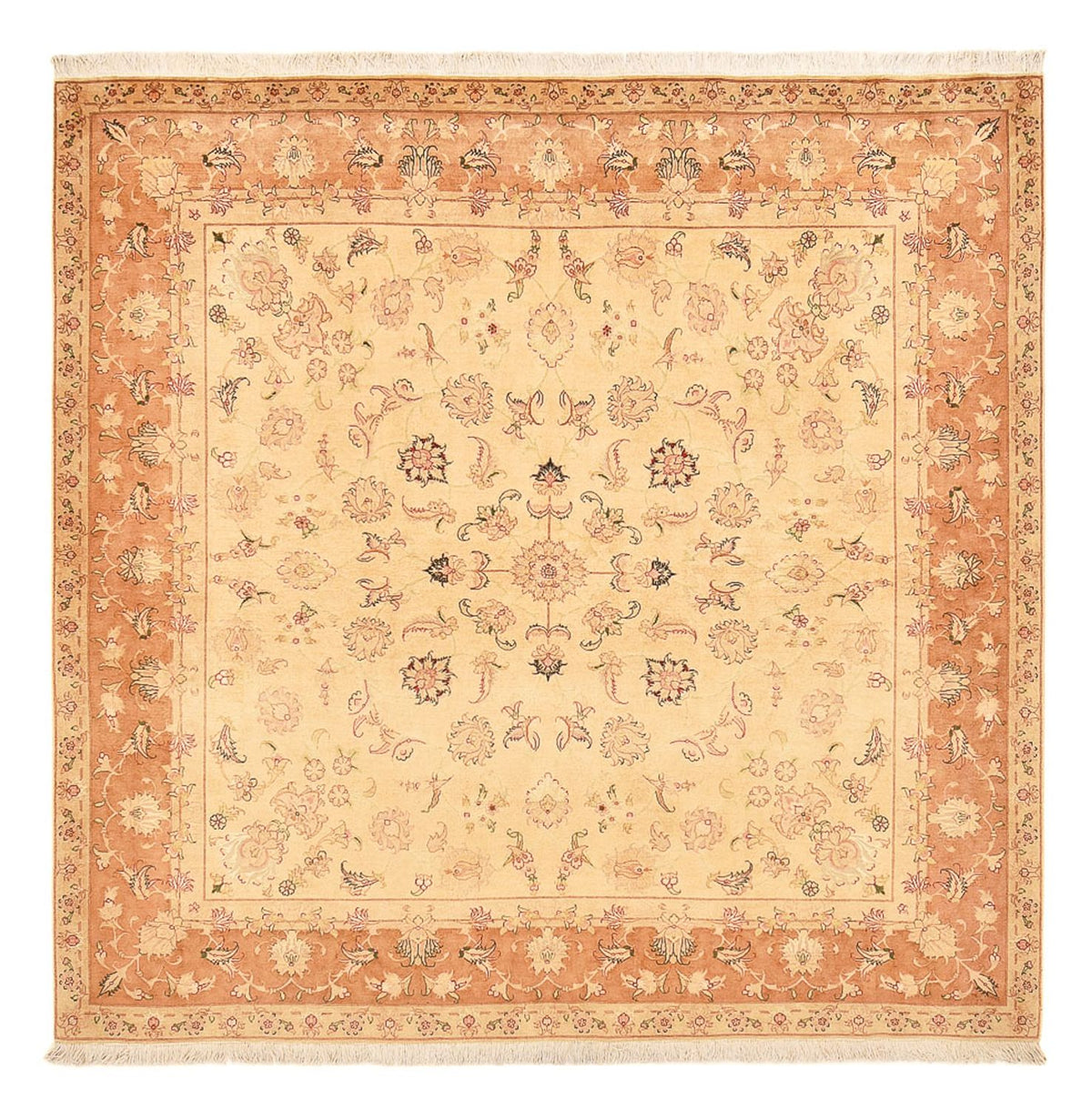 Persisk matta - Tabriz - Royal kvadrat  - 207 x 202 cm - ljusbeige