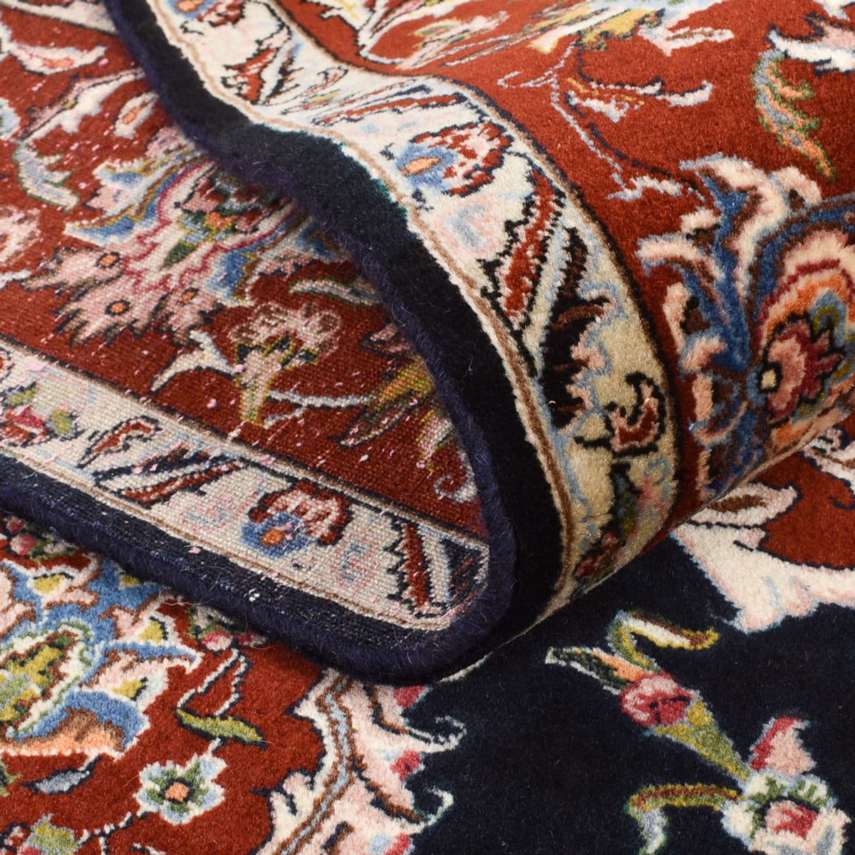 Persisk matta - Ghom - 180 x 140 cm - mörkblå