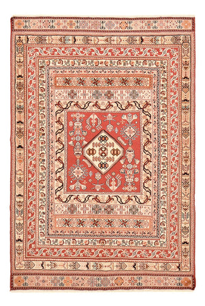 Kelim Carpet - orientalisk matta - 195 x 135 cm - ljusröd