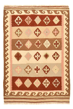 Kelim Carpet - orientalisk matta - 147 x 100 cm - flerfärgad