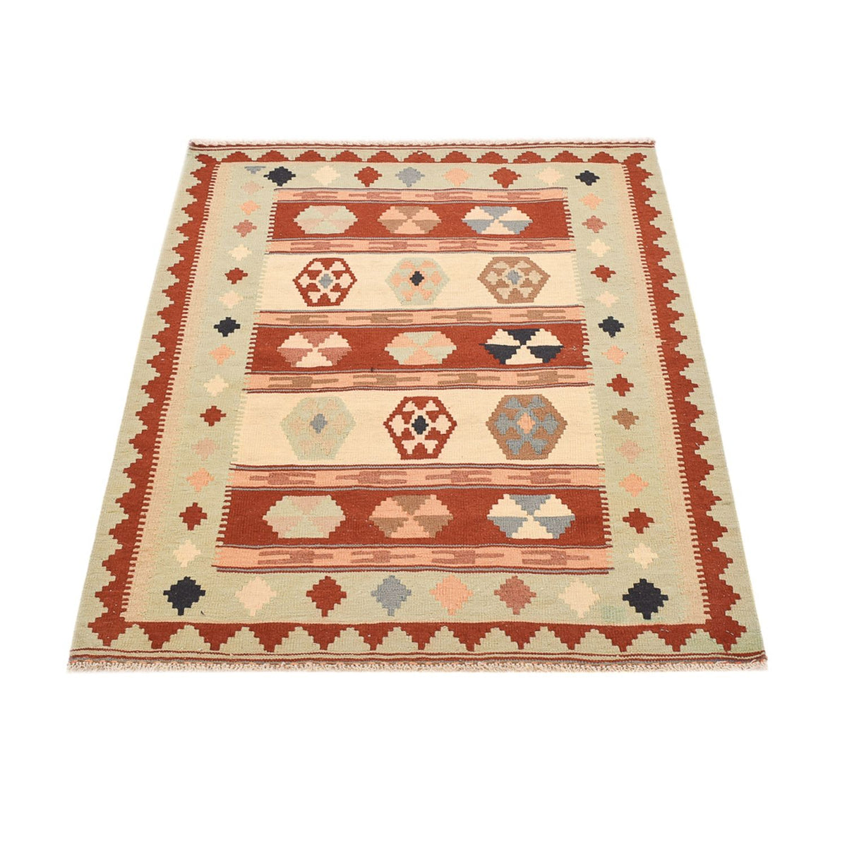 Kelim Carpet - orientalisk matta - 145 x 100 cm - flerfärgad